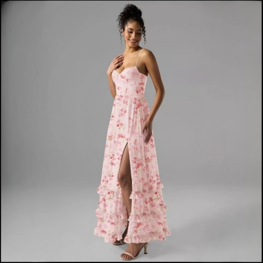 AW Kaitlin Dress Peach Blossom Breeze Maxi, Floral, Wedding Guest, Prom Size 22